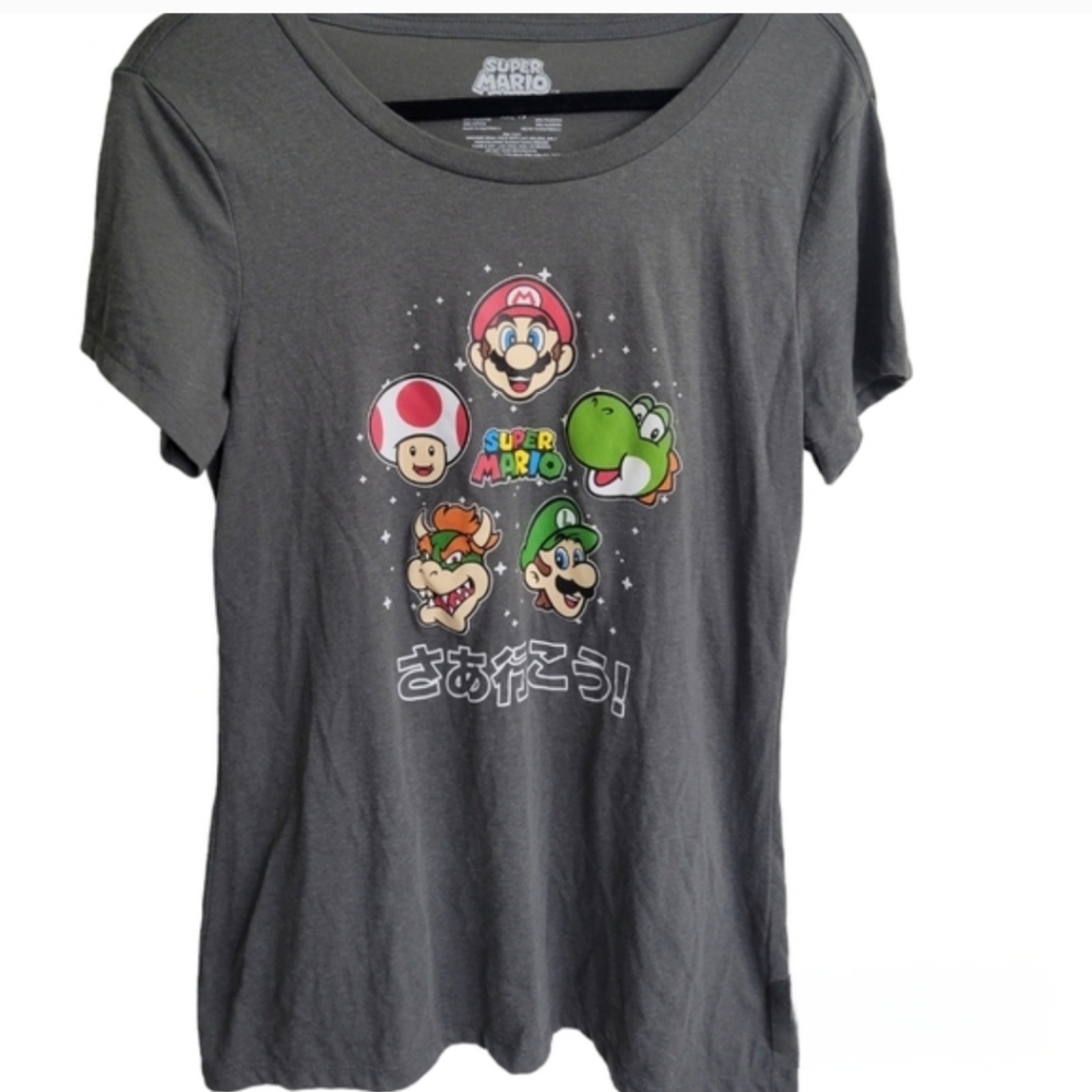 Nintendo Mario Logo Gray T-Shirt